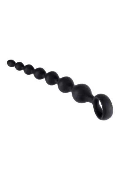 Vroubkované silikonové anální kuličky NMC, černé, 17,8 cm - obrázek 3