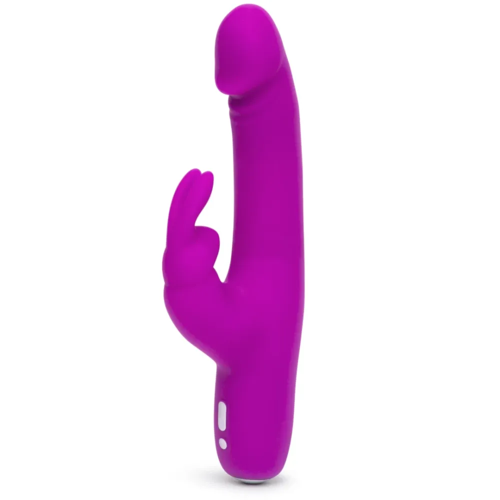 Rabbit vibrátor Happy Rabbit Realistic Slimline, nabíjecí, fialový