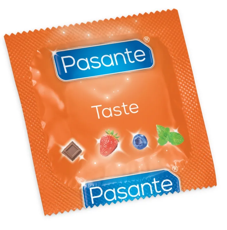 Barevné kondomy s příchutí Pasante Taste, 12 ks - obrázek 2