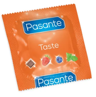 Barevné kondomy s příchutí Pasante Taste, 12 ks - obrázek 2