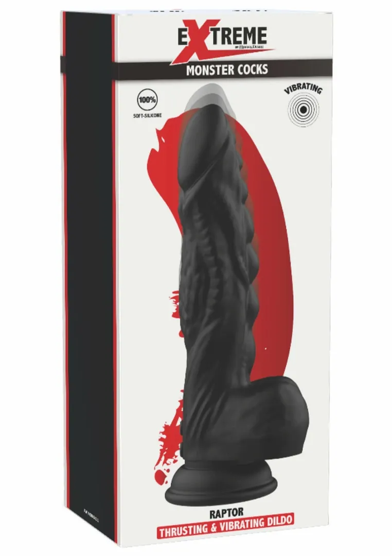 Vibrační dildo s přísavkou HIDDEN DESIRE EXTREME Raptor, silikon, 25 cm - obrázek 2