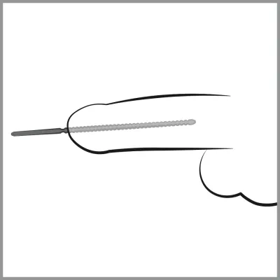 Dilatátor do močové trubice Mystim Dip Stick Ripped, nerezová ocel, 6 mm, 24 cm - obrázek 4