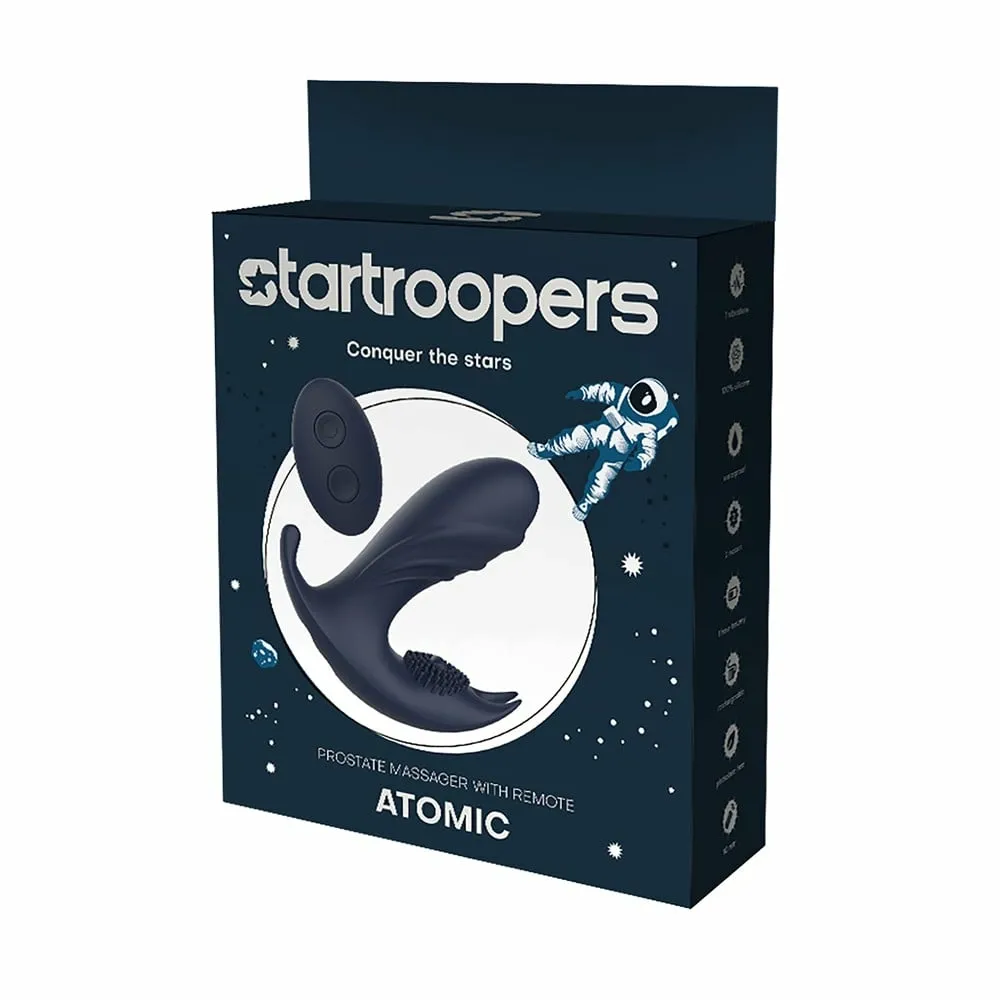 Stimulátor prostaty STARTROOPERS Atomic s dálkovým ovládáním, silikon, černý