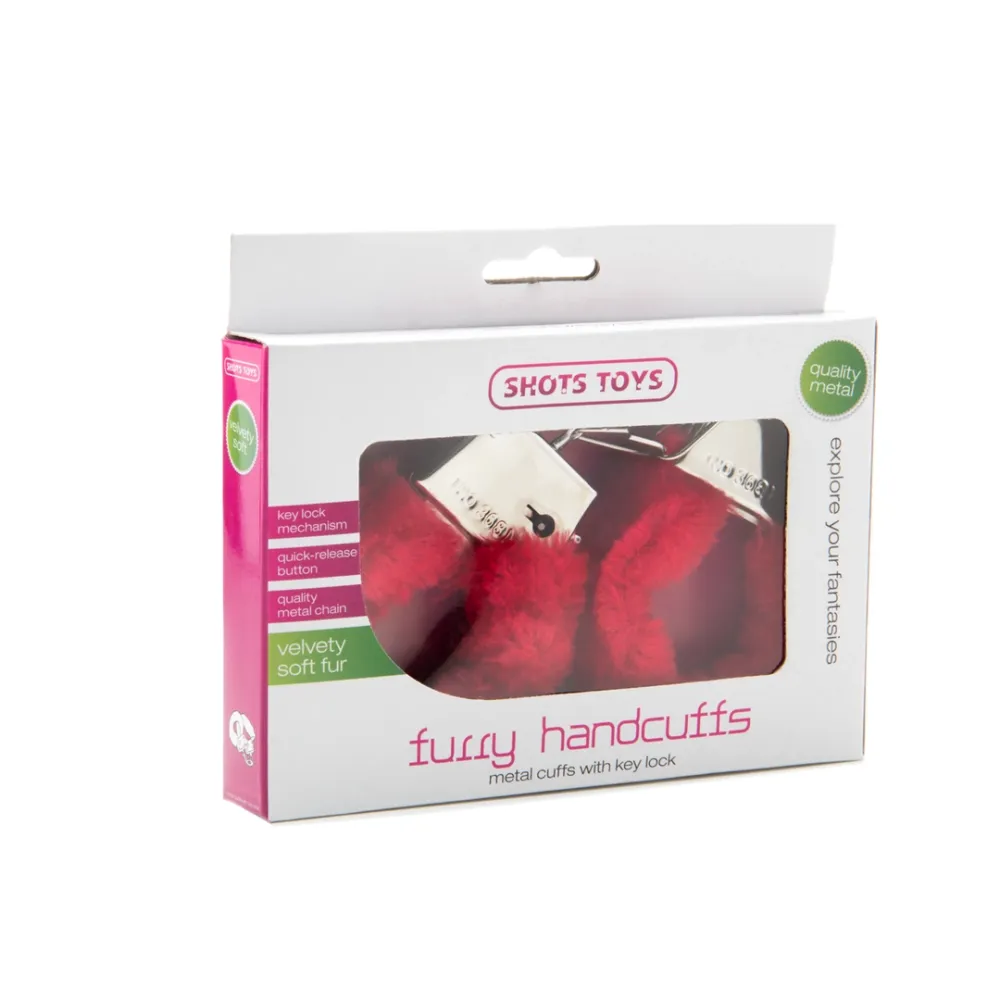 Plyšová pouta Ouch! Plush Handcuffs s umělou kožešinou, černá - obrázek 2