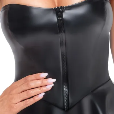 Mini šaty Noir Handmade Libido Tube Dress, powerwetlook, černé, S - obrázek 4