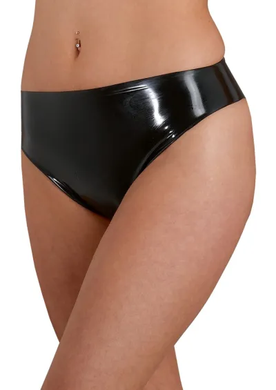 Lesklé latexové slipy LateX, plošně máčené, černé, S - obrázek 3