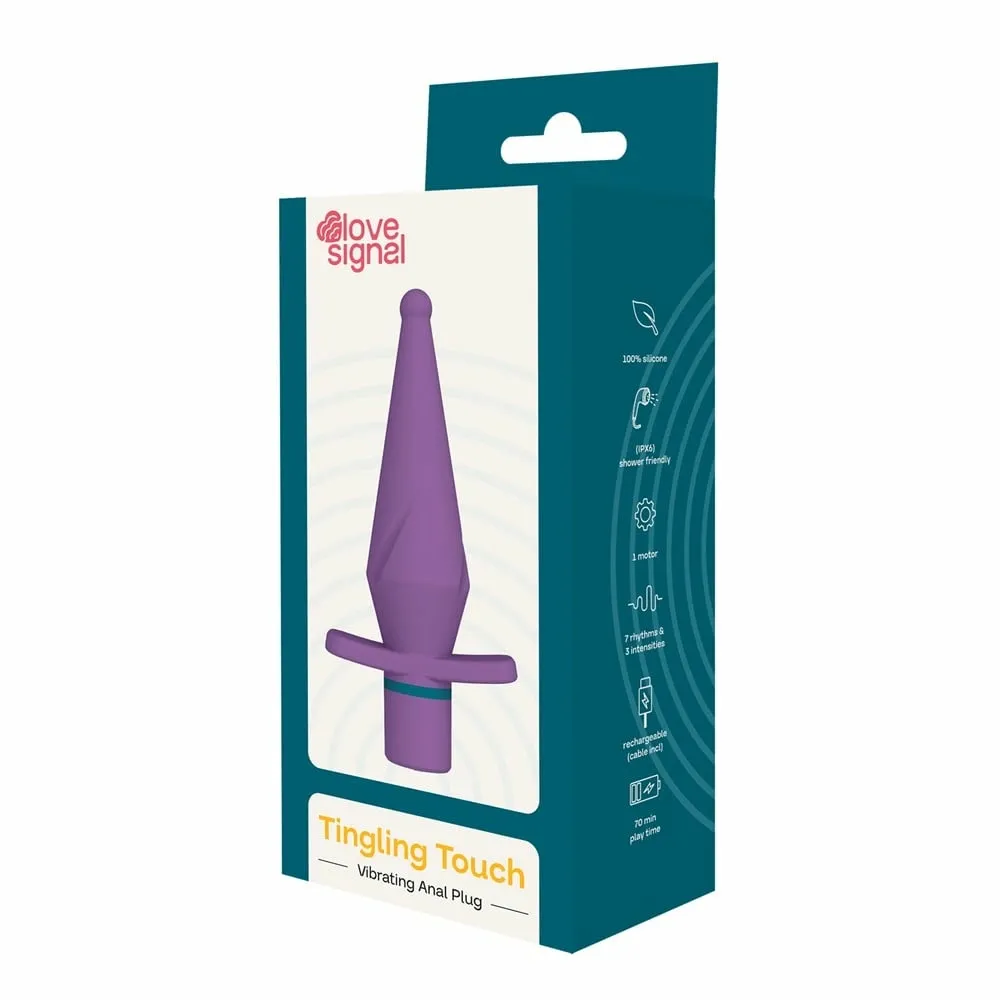 Vibrační anální kolík Love Signal Tingling Touch, nabíjecí, 13 cm, černý