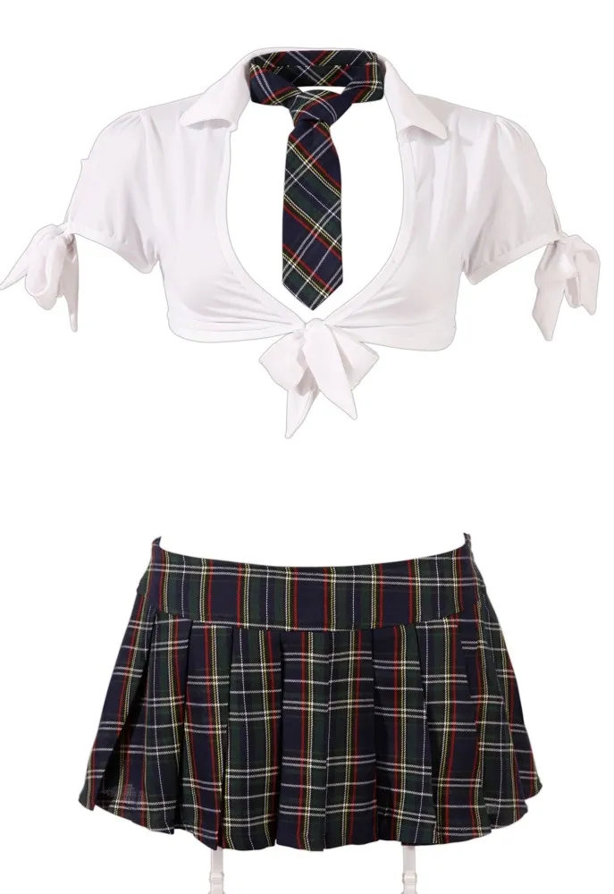 Kostým školačky Cottelli Collection Schoolgirl, kalhotky s otevřeným rozkrokem, S - obrázek 6
