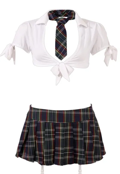 Kostým školačky Cottelli Collection Schoolgirl, kalhotky s otevřeným rozkrokem, S - obrázek 6