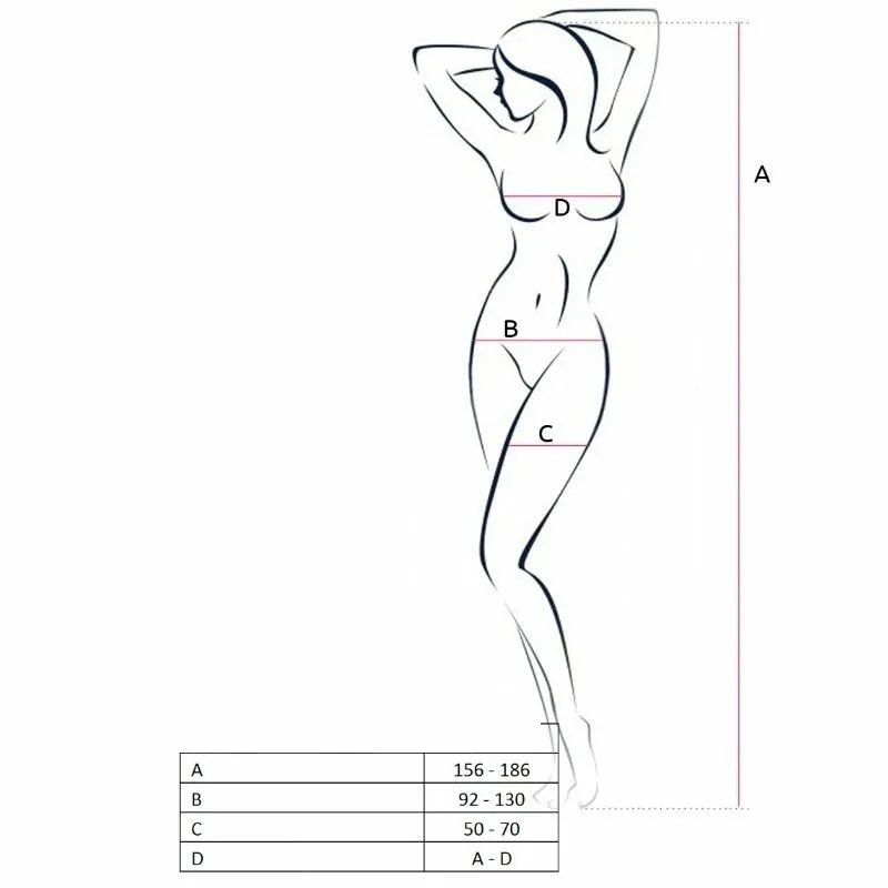 Síťované body Passion BS055 s otevřeným rozkrokem, bílé, univerzální velikost - obrázek 2