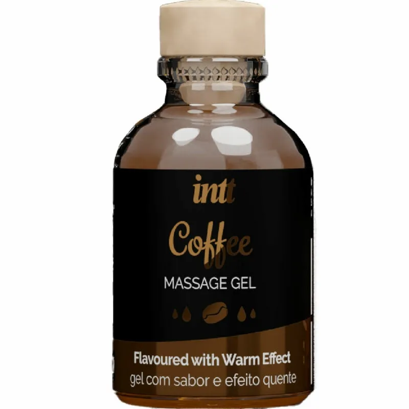 Hřejivý masážní gel INTT s příchutí kávy, 30 ml