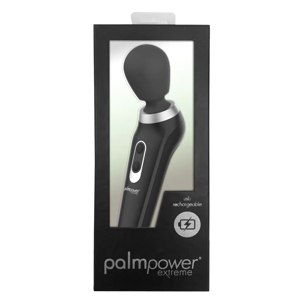 Masážní hlavice PalmPower Extreme Wand Massager, nabíjecí, silikon, černá - obrázek 2