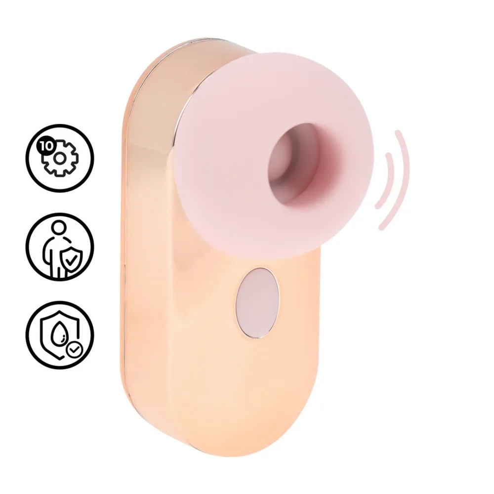Nabíjecí tlakový stimulátor klitorisu Loveline Budsie AirTap, tvar sluchátka, růžový