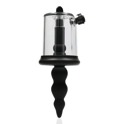 Anální vakuová pumpa Ouch! Manual Rosing Pump se 3 nástavci, černá - obrázek 4