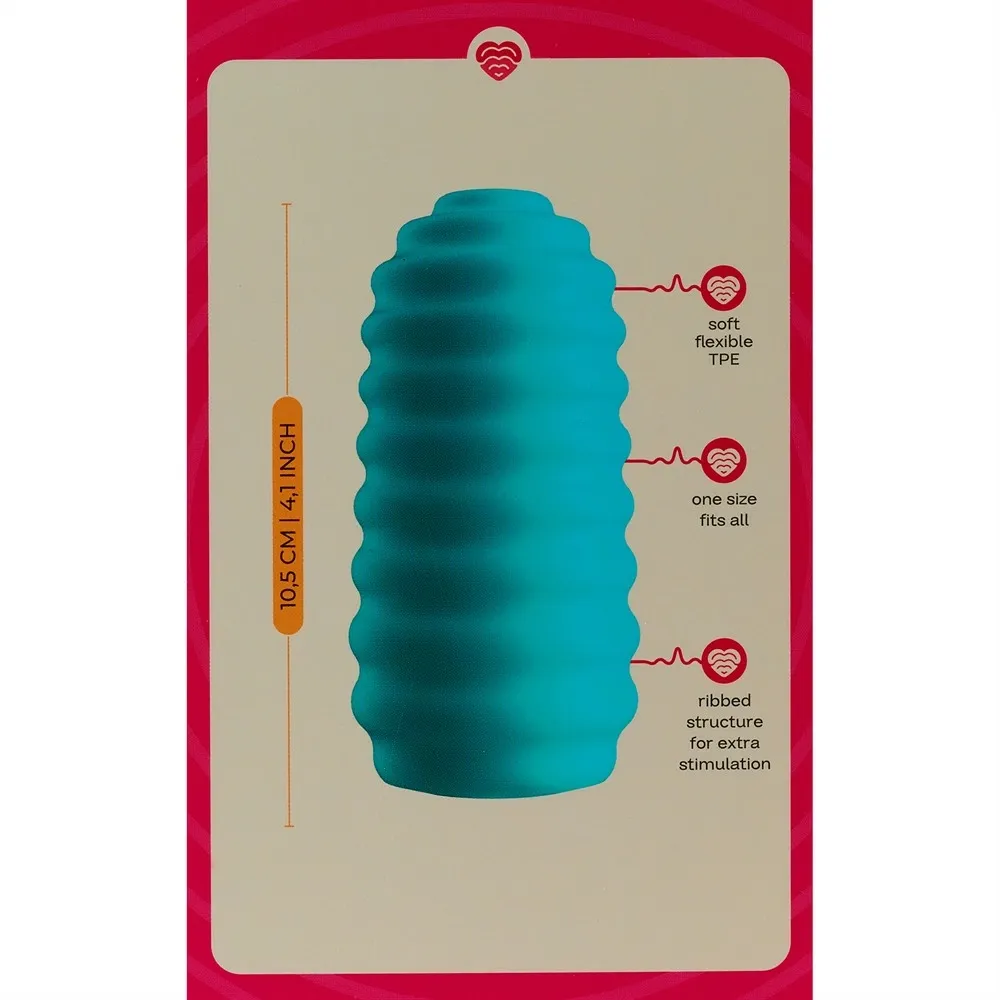 Masturbátor Love Signal Hands-On Pleasure, žebrovaný, TPE, 10,5 cm - obrázek 5