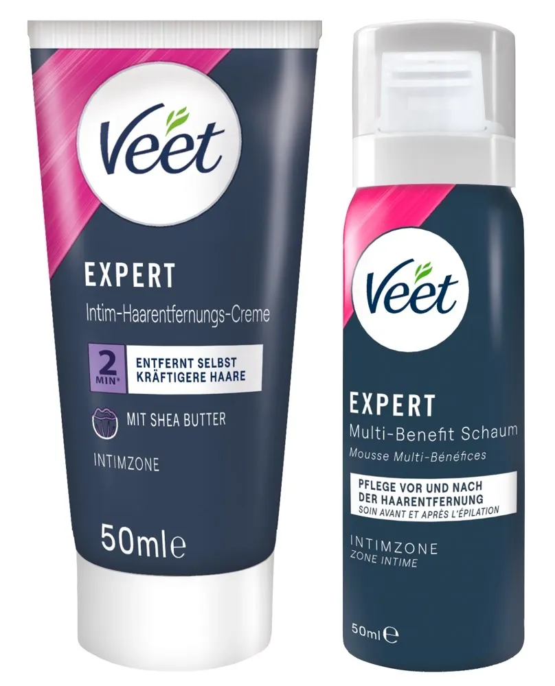 Sada pro depilaci intimních partií Veet Expert s bambuckým máslem, 2 × 50 ml - obrázek 2