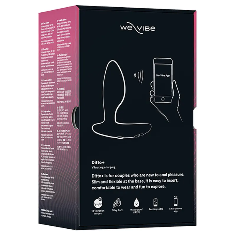 Vibrační anální kolík We-Vibe Ditto+, černý - obrázek 12
