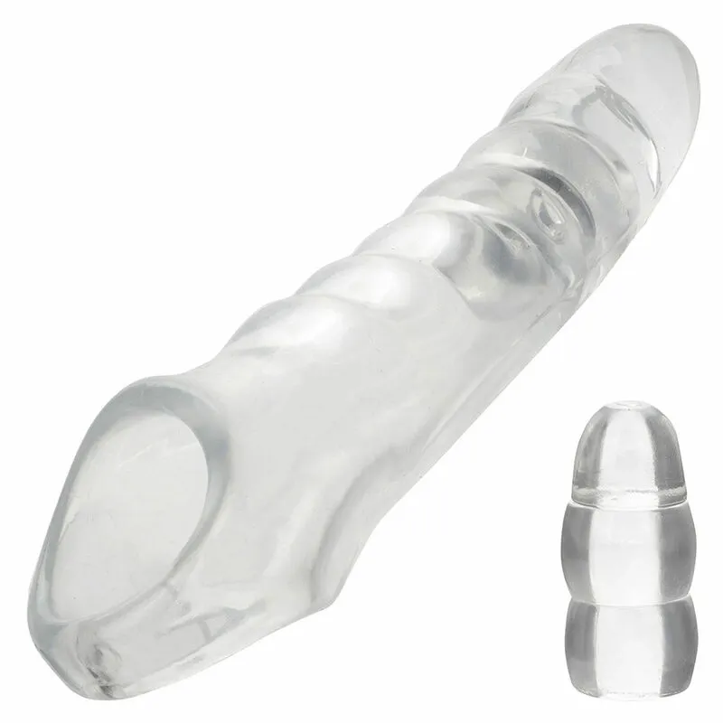 Návlek na penis CalExotics Maxx Extension Kit, nastavitelný, průhledný