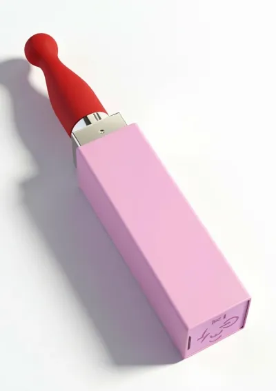 Minivibrátor ve tvaru rtěnky Xocoon Sealed With A Kiss, 3 nástavce, červený - obrázek 6