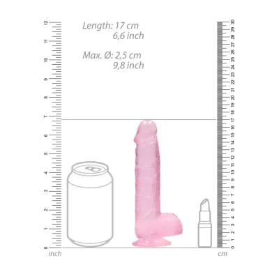 Realistické dildo s přísavkou RealRock Crystal Clear 6", průhledné - obrázek 6