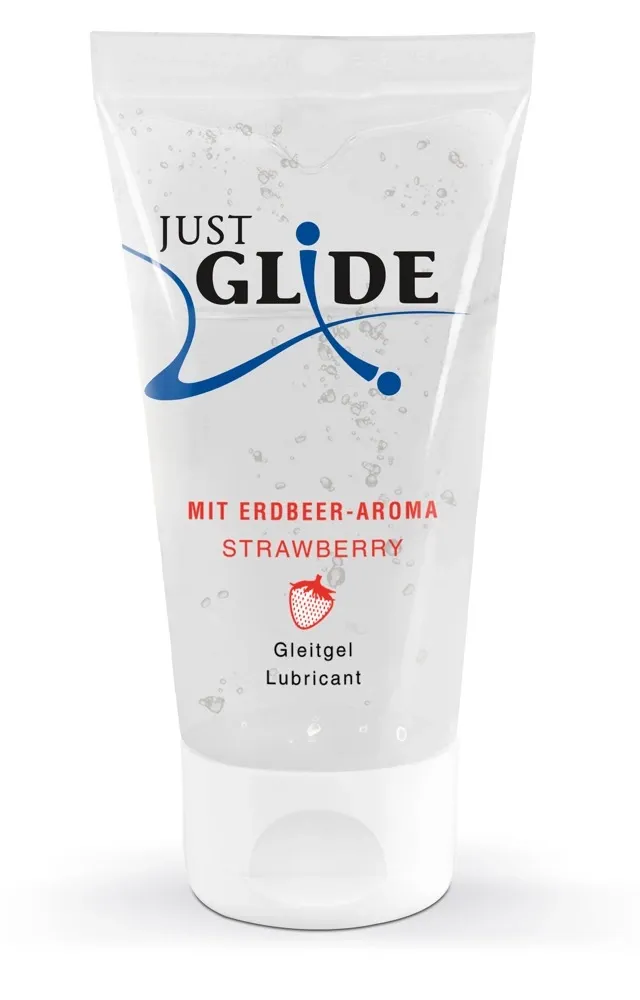 Lubrikační gel Just Glide Strawberry na vodní bázi, jahoda, 50 ml