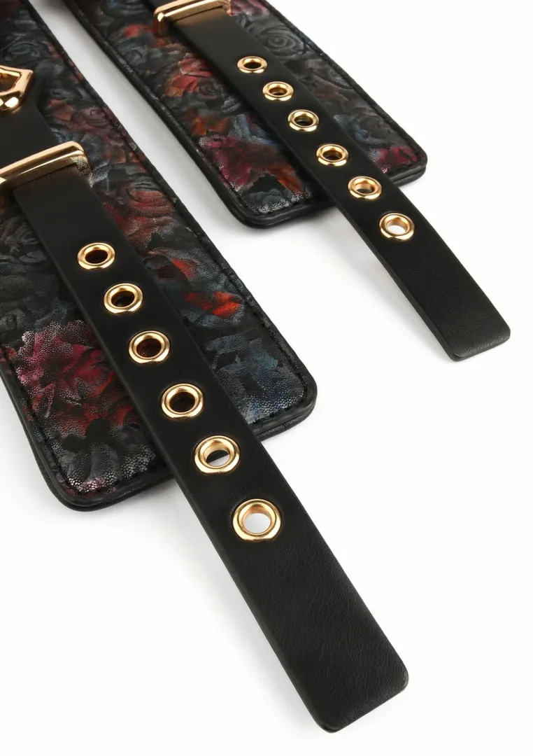 Pouta na zápěstí GEISHA Floral Jacquard, veganská kůže, saténová podšívka - obrázek 6