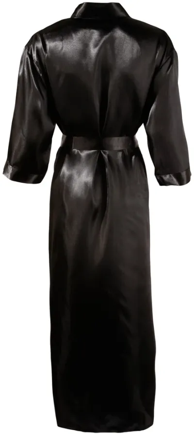 Saténové kimono Cottelli Collection, černé, 2XL/3XL - obrázek 5