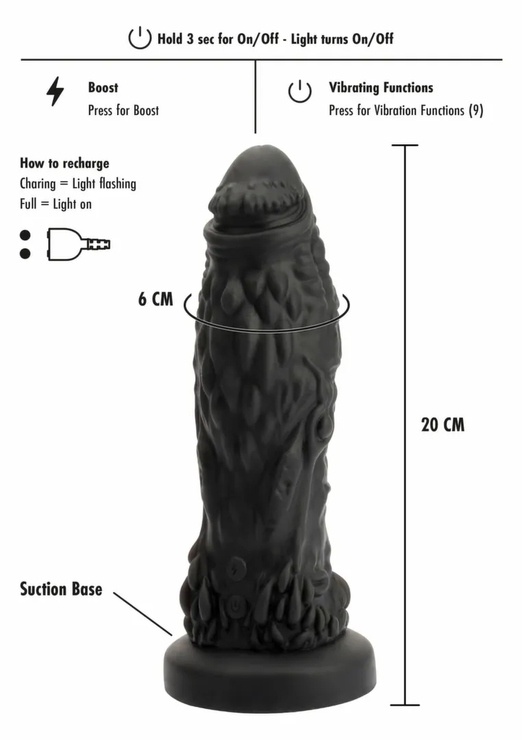 Vibrační dildo HIDDEN DESIRE Extreme Goblin Monster Dong s přísavkou, zelené, 27 cm - obrázek 5