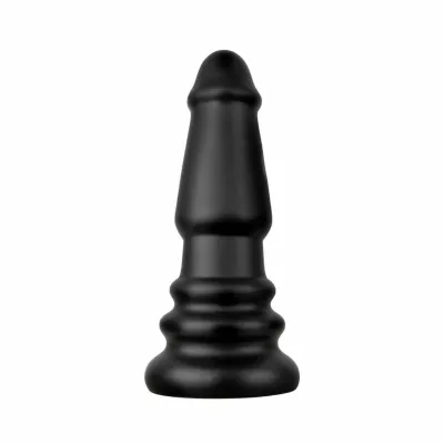 Anální kolík BUTTR Tactical II, protáhlý, s vroubkovanou základnou, černý, 26 cm - obrázek 4