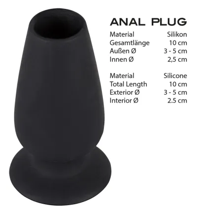 Dutý anální kolík You2Toys Lust Tunnel Plug M, silikon, černý, 10 cm - obrázek 7