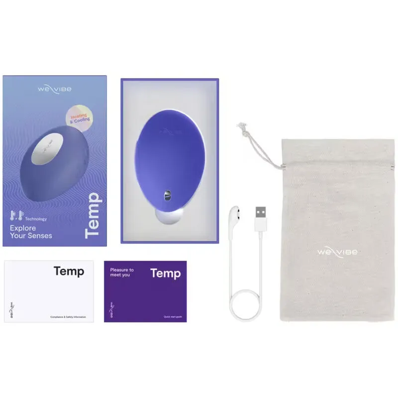 Hřejivý a chladivý vibrátor We-Vibe Temp, levandulově modrý - obrázek 11