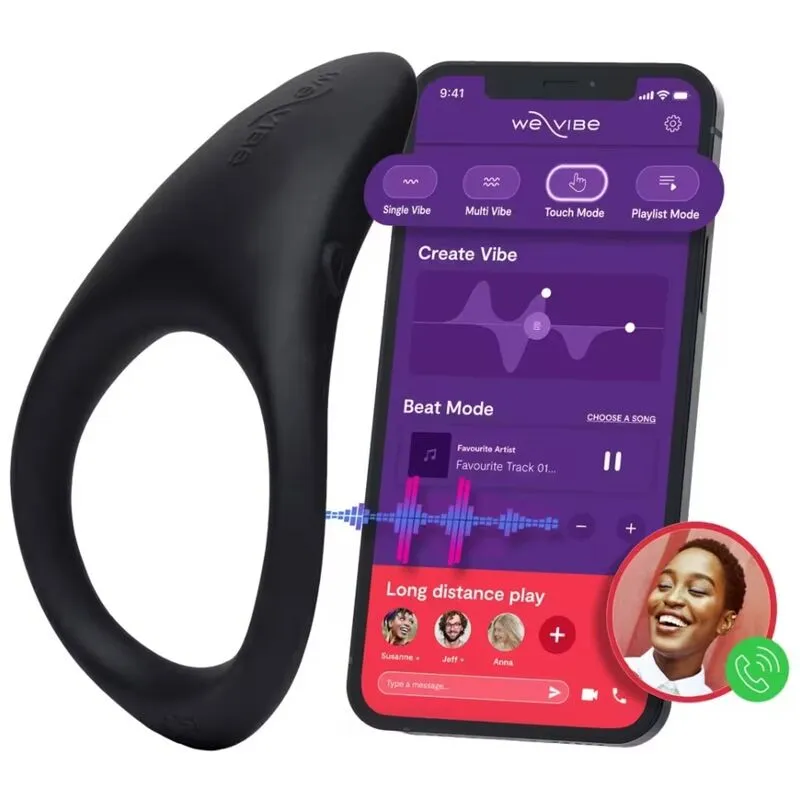 Vibrační erekční kroužek We-Vibe Verge 2 s aplikací, černý - obrázek 9