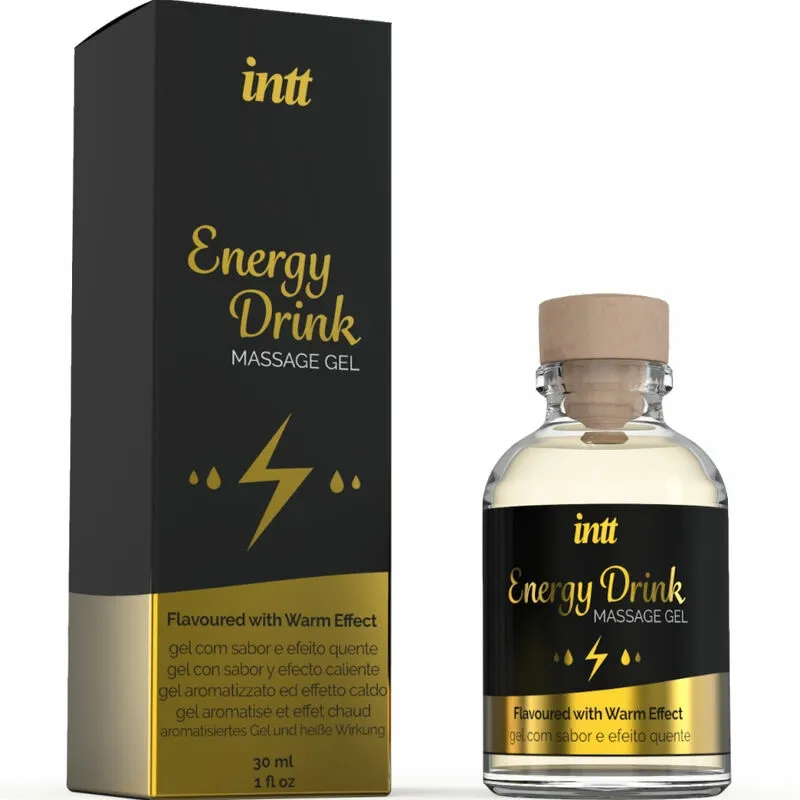 Hřejivý masážní gel INTT s příchutí energetického nápoje, 30 ml - obrázek 2