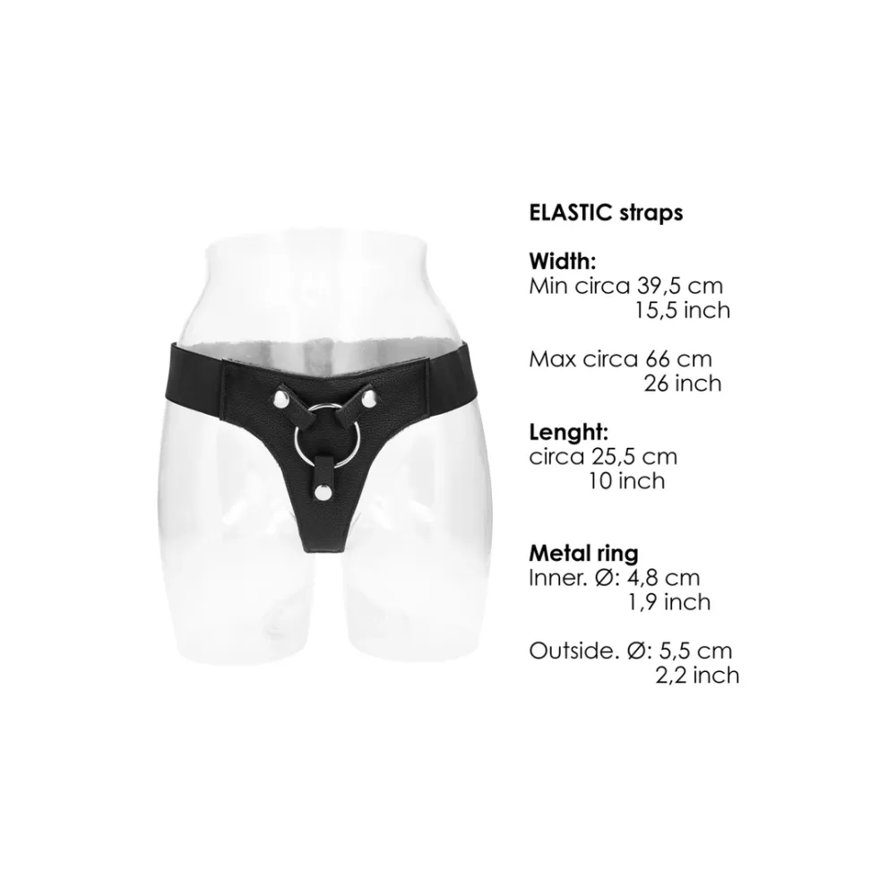 Elastický postroj na strap-on RealRock Elastic Harness, univerzální, černý - obrázek 6