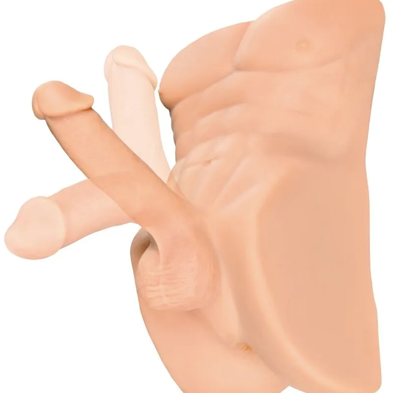 Masturbátor PDX Plus Perfect Ride, torzo s penisem a análním otvorem