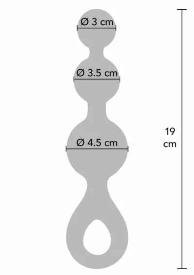 Silikonový anální kolík ToyJoy Crystal Trio Medium s krystaly, černý, 10,5 cm - obrázek 4