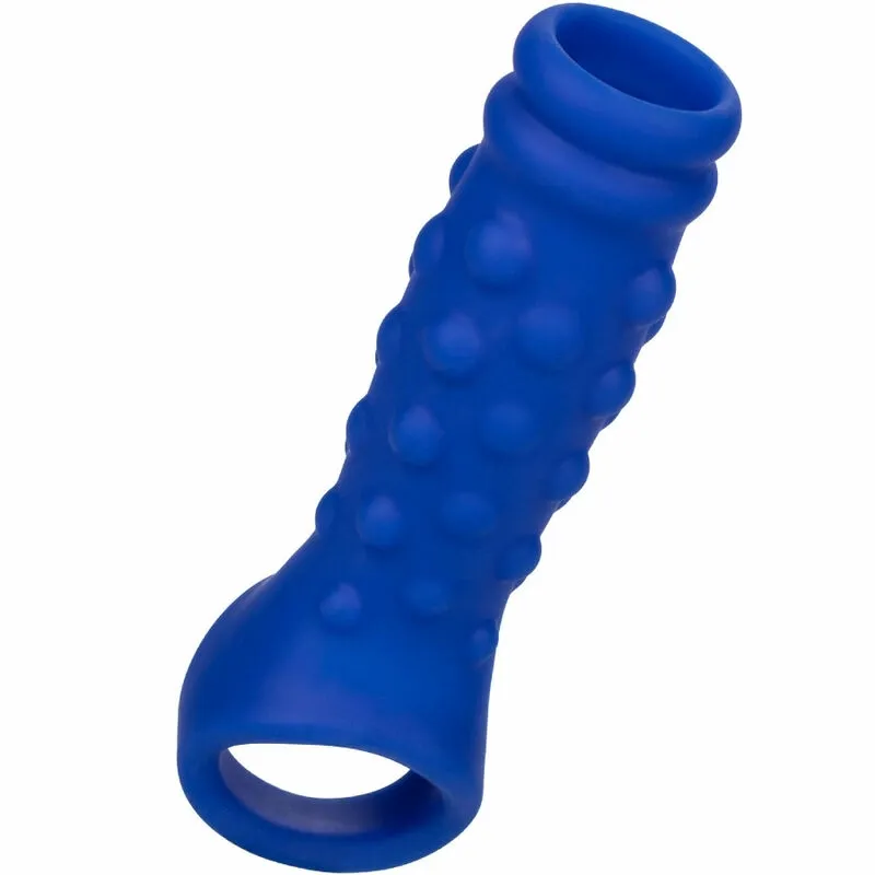 Návlek na penis s kuličkami CalExotics Admiral, tekutý silikon, modrý