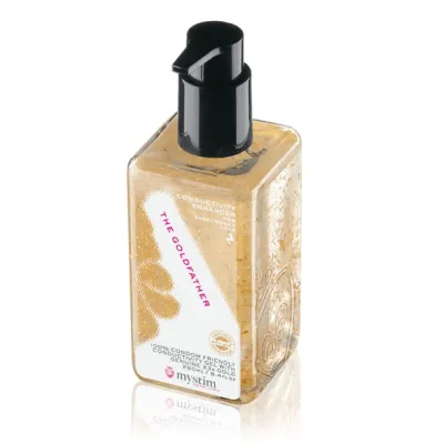 Vodivý gel pro elektrostimulaci Mystim The Goldfather s 23karátovým zlatem, 250 ml - obrázek 2