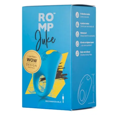 Vibrační erekční kroužek ROMP Juke se stimulací klitorisu, modrý - obrázek 11