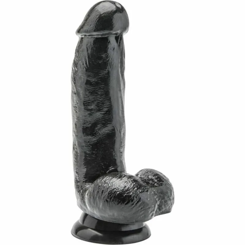 Realistické dildo Get Real s varlaty, 12 cm, černé