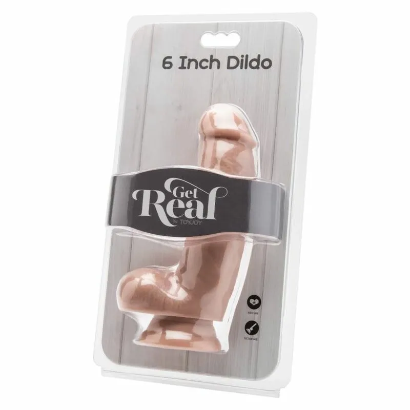 Realistické dildo Get Real s varlaty, 12 cm, tělové - obrázek 2