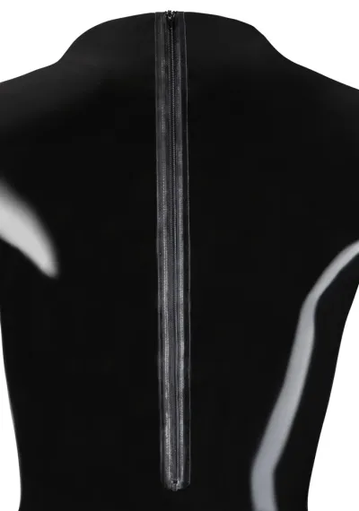 Latexové body LateX s dlouhým rukávem a dvěma zipy, černé, S - obrázek 8
