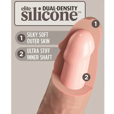 Realistické silikonové dildo King Cock Elite s přísavkou, 20,3 cm, světlé - obrázek 4