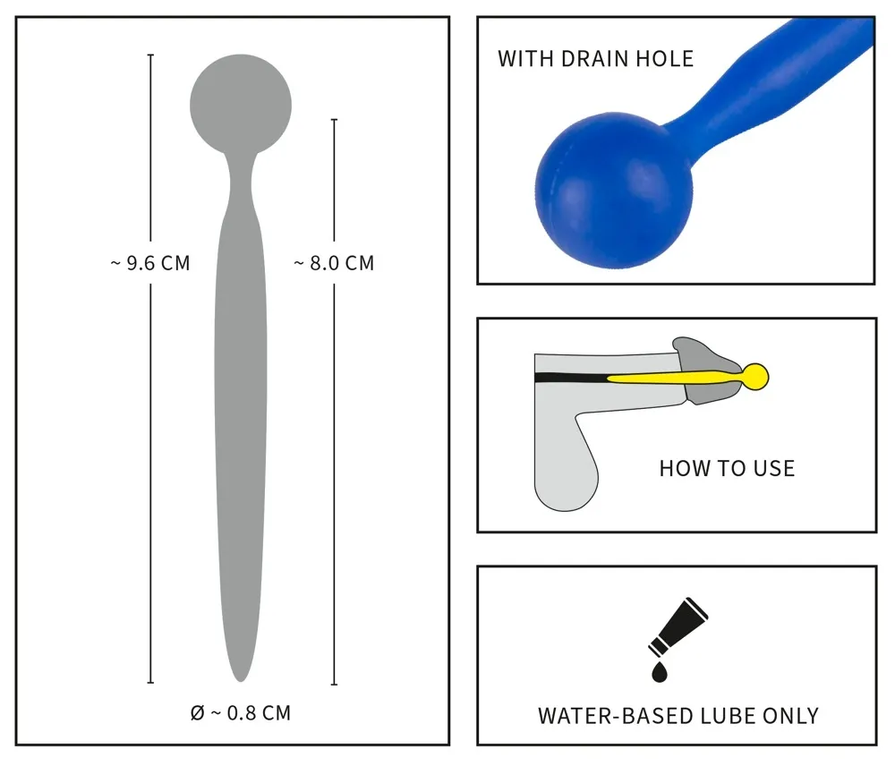 Ohebný silikonový dilatátor do močové trubice You2Toys, modrý, 9,6 cm - obrázek 8
