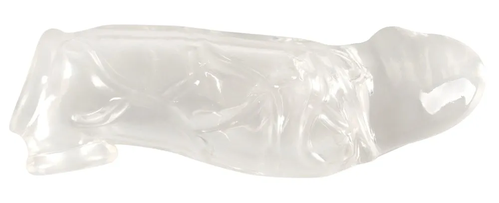 Prodlužovací návlek na penis Crystal Clear s kroužkem, TPE, průhledný, 19,2 cm - obrázek 2