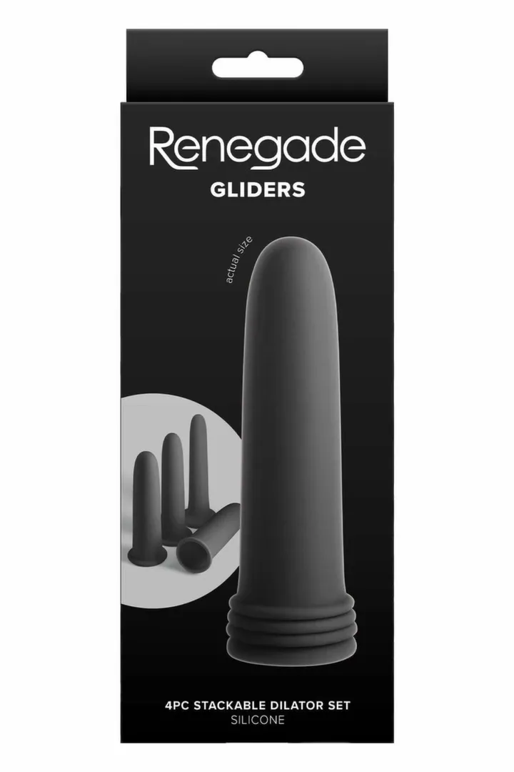 Sada dilatátorů Renegade Gliders, 4 díly, nastavitelná, silikon, černá
