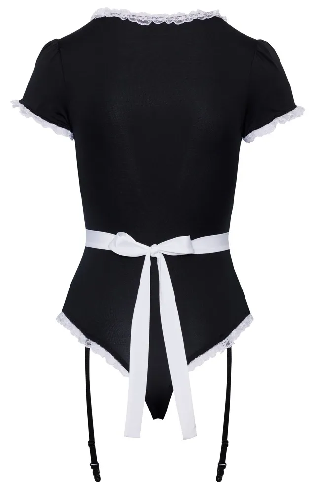 Kostým servírky Cottelli Costumes Waitress, body se zástěrou, černobílý, M - obrázek 7
