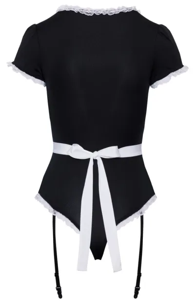 Kostým servírky Cottelli Costumes Waitress, body se zástěrou, černobílý, M - obrázek 7