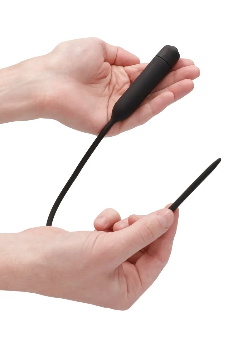 Vibrační dilatátor do močové trubice Ouch! Extra Long, silikonový, černý - obrázek 6