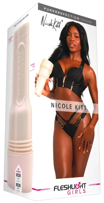 Umělá vagína Fleshlight Nicole Kitt Purrrrrfection, Superskin, 25 cm